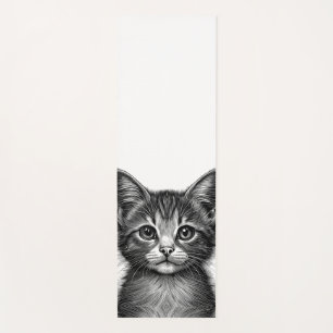 Adorable Sketch of Young Cat Yoga Mat