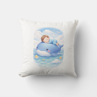 Adorable Sleeping Baby on Blue Whale Cushion | Dre