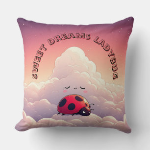 Adorable Sleeping Ladybug Cozy & Magical Kids Deco Cushion