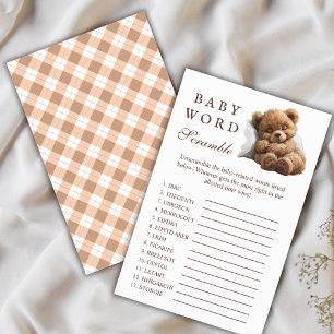 Adorable Sleeping Teddy Bear Baby Word Scramble Flyer