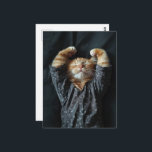 Adorable Sleepy Ginger Kitty in PJs Postcard<br><div class="desc">A gorgeous sleepy ginger kitty fantasy AI generated art</div>