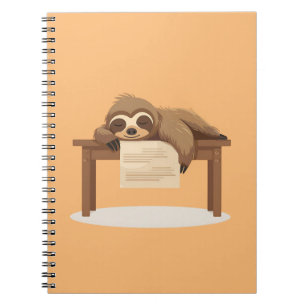 Adorable Sleepy Studying Sloth Notebook