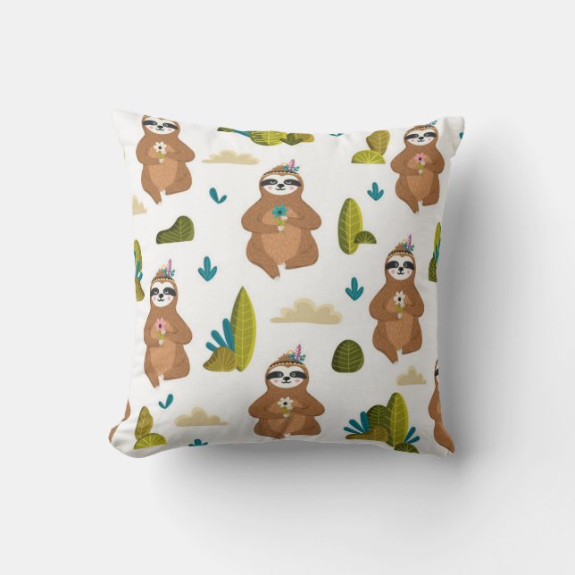 Adorable Sloth Bedroom Decor Cushion (Front)