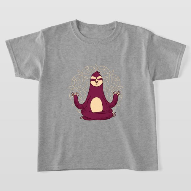 Adorable Sloth Yoga Meditation T-Shirt (Laydown)