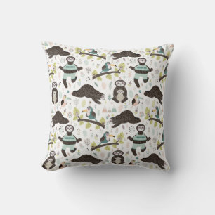 Adorable Sloths Throw Pillow