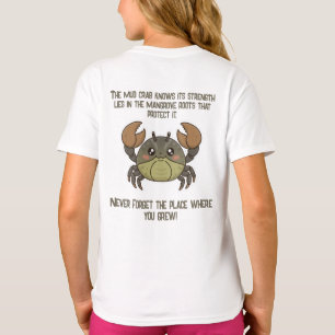 Adorable Smiling Mud Crab Character For Children T T-Shirt