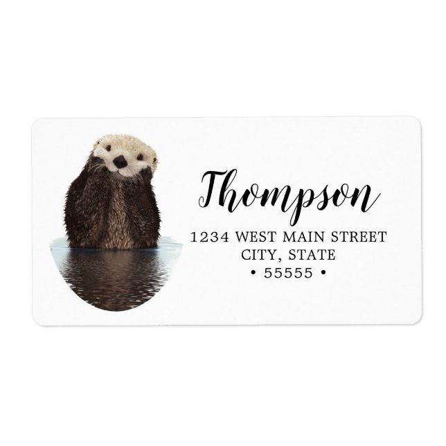 Adorable Smiling Otter in Lake (Front)