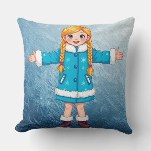 Adorable Smiling Snow Maiden Cushion