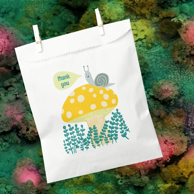 Adorable Snail Mushroom Cute Butterfly Baby Shower Favour Bags (Adorable Snail Mushroom Cute Butterfly Baby Shower THANK YOU Favor Bag
)