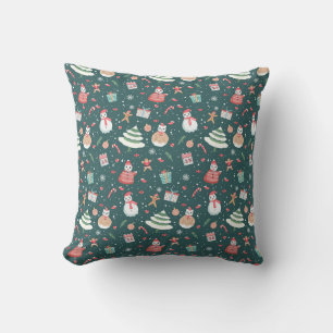 Adorable Snowman Christmas Pattern Cushion