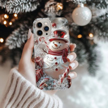 Adorable Snowman Iphone Case Christmas Gift 