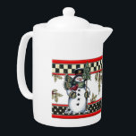 Adorable Snowman with tree teapot, large Teapot<br><div class="desc">Part of the Adorable Snowman Collection,  this large teapot is the perfect sidekick to the the Snowman with a tree mug. Purchase both as a special gift to yourself or someone special.</div>