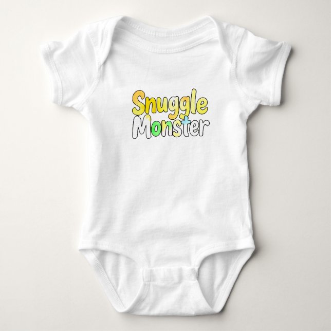 Adorable "Snuggle Monster"  Baby Bodysuit (Front)