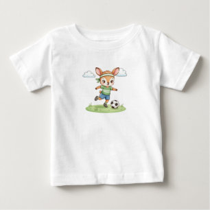 Adorable Soccer Fawn Kids Graphic Tee