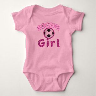 Adorable Soccer Girl Baby Body Suit Bodysuit
