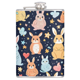 Adorable Soft Pastel Baby Animal Pattern Mug Hip Flask