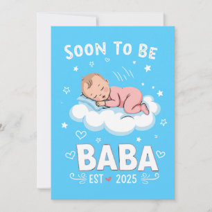 Adorable Soon to Be Baba - Pregnancy Announceme Holiday Card