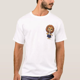 Adorable Sophisticated Lion Cartoon with Monocle T-Shirt