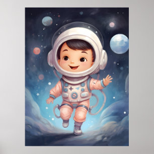 Adorable Space  Kids Explorer Poster