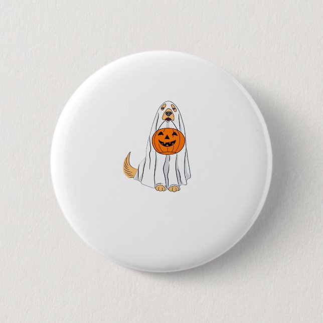 Adorable Spooky Golden Retriever Ghost Classic T-S 6 Cm Round Badge (Front)