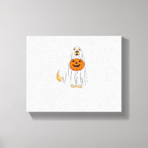 Adorable Spooky Golden Retriever Ghost Classic T-S Canvas Print