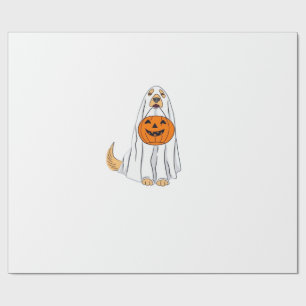 Adorable Spooky Golden Retriever Ghost Classic T-S Wrapping Paper