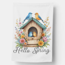 Adorable Spring Birds Floral 