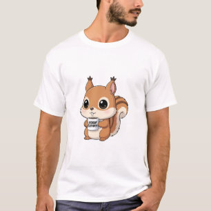 Adorable Squirrel Holding “Monday Survivor” Mug T-Shirt