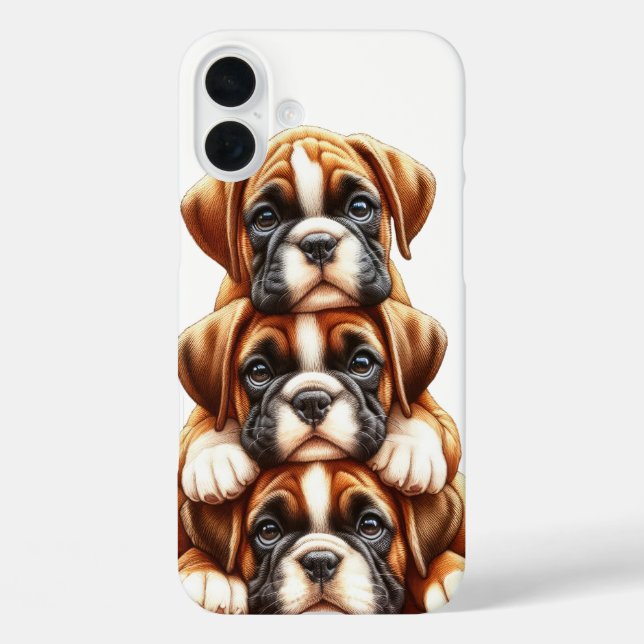 ADORABLE STACK OF BOXER PUPPY DOGS Case-Mate iPhone CASE (Back)