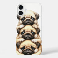 ADORABLE STACK OF PUG PUPPY DOGS