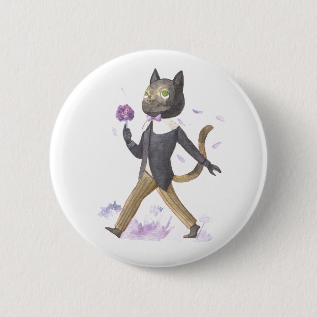Adorable Stardust the Cat Button (Front)