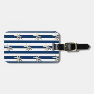 Adorable Starfish On Stripes-Personalised Luggage Tag