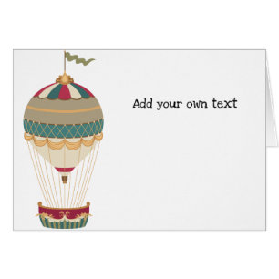 Adorable Steampunk Hot Air Balloon w/Flag