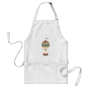 Adorable Steampunk Hot Air Balloon with Flag Standard Apron
