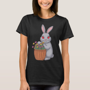 Adorable Stoned Easter Bunny With Sket Of Flowers T-Shirt