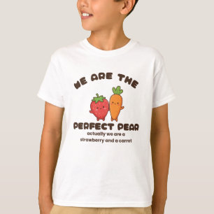 Adorable Strawberry and Carrot Character Design T-Shirt