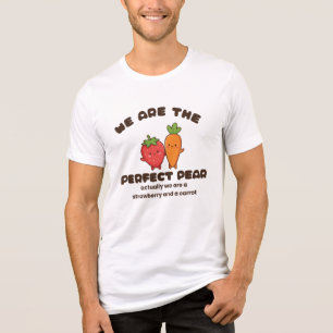 Adorable Strawberry and Carrot Character Design Tri-Blend Shirt
