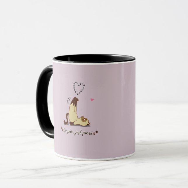 Adorable Stretching cat sticker for cat lovers Mug (Front Left)