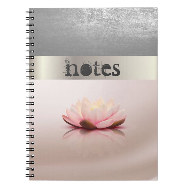Adorable Stylish Lotus Flower Notebook (Front)