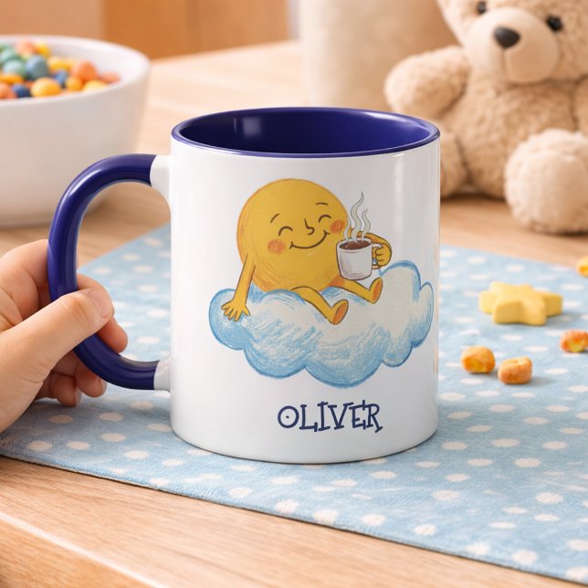 Adorable Sun Drinking Hot Chocolate Kids Mug (Creator Uploaded)