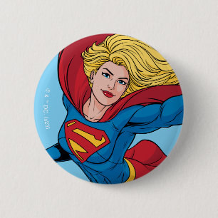 Adorable Supergirl Stance 6 Cm Round Badge