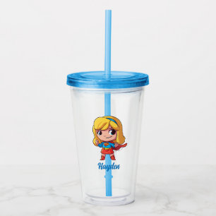 Adorable Supergirl Stance Acrylic Tumbler