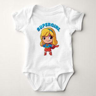 Adorable Supergirl Stance Baby Bodysuit