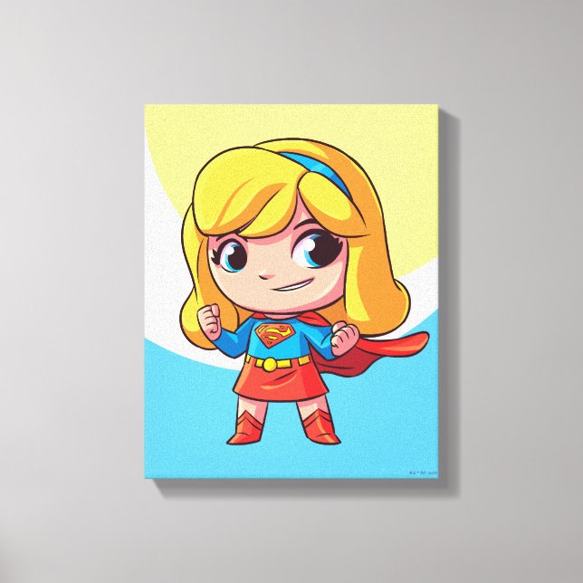 Adorable Supergirl Stance Canvas Print (Front)