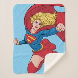 Adorable Supergirl Stance Sherpa Blanket