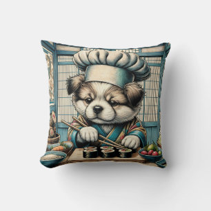 Adorable Sushi Chef Puppy Cushion