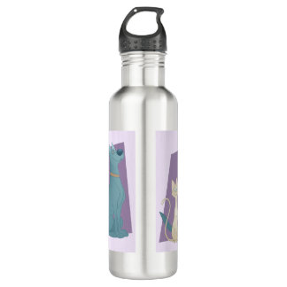 adorable & Sweet Cartoon Style Dog & Cat 710 Ml Water Bottle