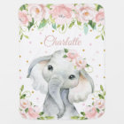 Adorable Sweet Elephant Soft Pink Blush Floral