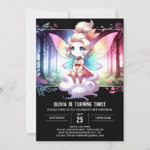 Adorable Sweet Fairy Birthday Invitation