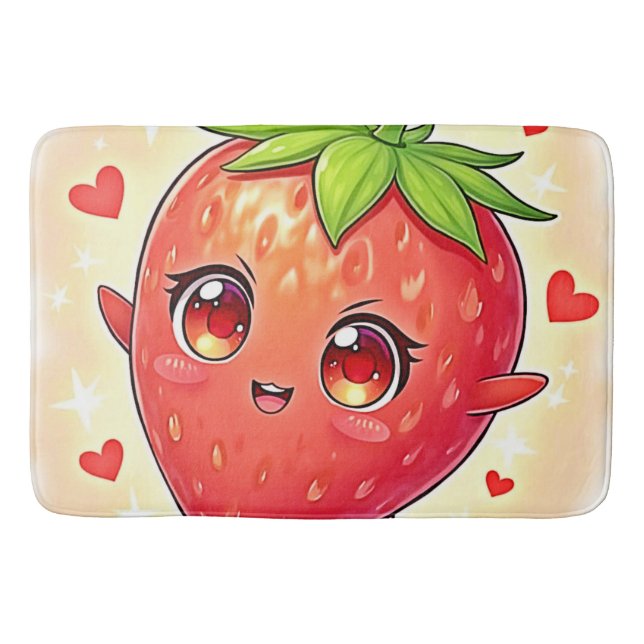 Adorable Sweet Strawberry Bliss Bath Mat (Front)